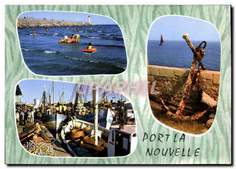 Postcard Modern New Port Aude The beach and pier fishing port