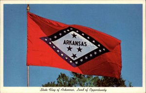 Arkansas AR State Flag c1950s-60s Postcard
