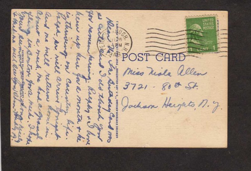 NH Greetings From Harrisville New Hampshire Linen Postcard Dirt Road