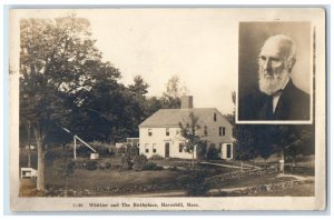 Whittier And The Birthplace Haverhill Massachusetts MA RPPC Photo Postcard