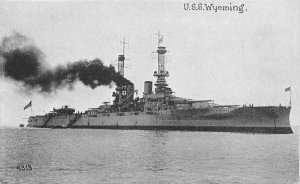 C-1910 USS Wyoming #4313 Navy Military Great White Fleet Postcard 20-4494