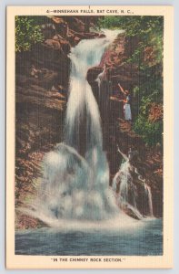 Linen~Minnehaha Falls Bat Cave North Carolina~Vintage Postcard