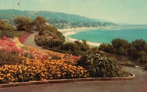 Flowerful Heisler Park Laguna Beach California Golden West Pub. Vintage Postcard