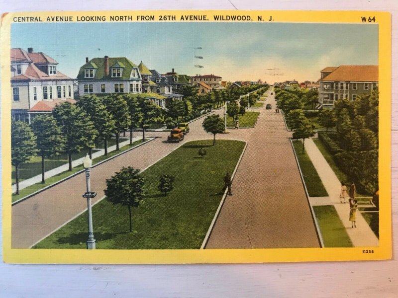 Vintage Postcard 1943 Central Avenue North from 26th Avenue Wildwood New Jersey