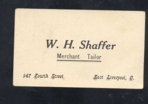 EAST LIVERPOOL OHIO WH SHAFFER MERCHANT TAILOR VINTAGE ADVERTISING CARD