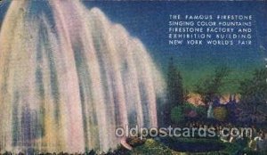 Firestone Fountains New York Worlds Fair 1939 Exhibition Unused crease right ...