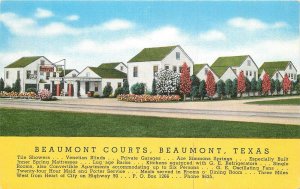 Postcard 1940s Texas Beaumont Courts occupation Kropp Linen 23-12684