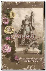 Postcard Old Glory to the defenders of France Militaria