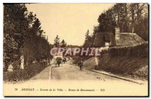 Old Postcard Bernay City Entrance Road Beaumesnil