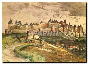 Postcard Modern Languedoc Temps Jadis General view of the city of Carcassonne