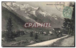 Old Postcard Chamonix and Mont Blanc