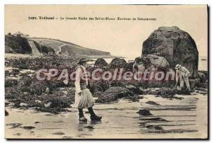 Old Postcard Treboul large Roche des Sables Blancs around Douarnenez