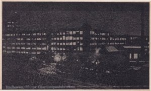 Eindhoven Philips By Night Dutch Antique Postcard