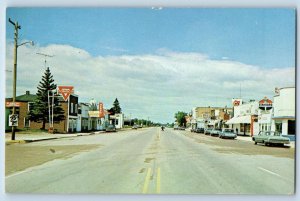 c1972 Main Street Town Classic Cars Establishment View Remer Minnesota Postcard