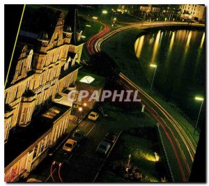 Modern Postcard Oban at Night Viewed from St Columbia Cathedral Tower Oban Ar...