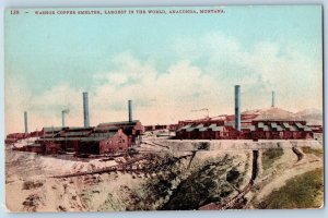 Anaconda Montana MT Postcard Washoe Copper Smelter Aerial View Building c1910