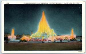 M-40632 Clarence Buckingham Memorial Fountain By Night Grant Park Chicago Ill...