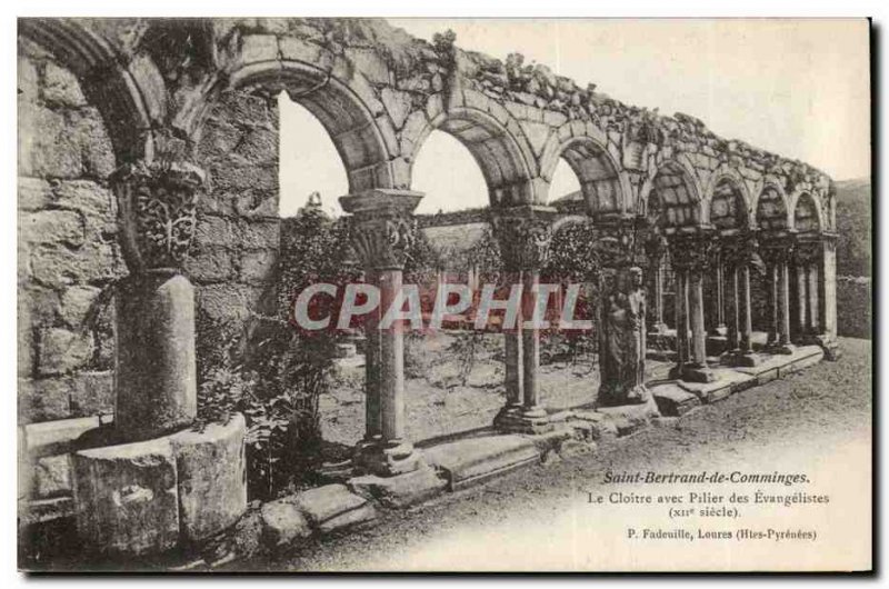 Saint Bertrand de Comminges Old Postcard The cloister with pillar Evangelists