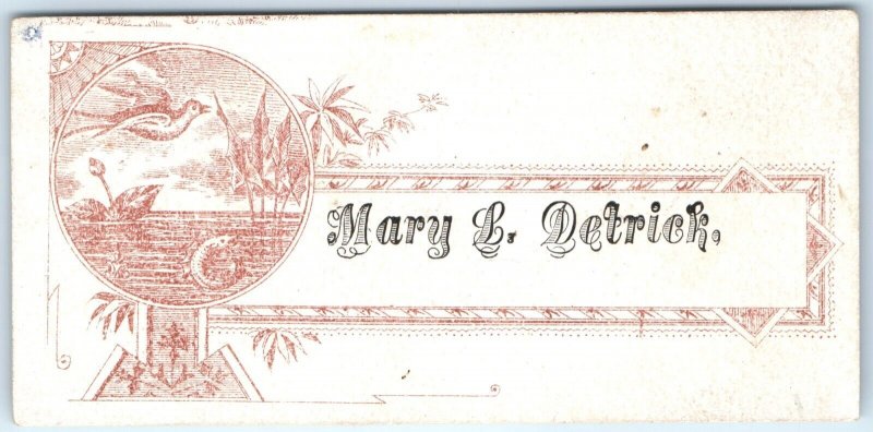 x3 LOT c1880s Detrick Calling Cards Names Litho Color Art Die Cut Trade Mary C51