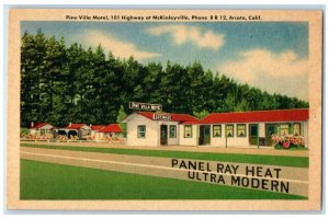 c1940 Pine Villa Motel Highway McKinleyville Arcata California Vintage Postcard