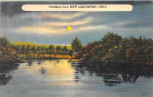New Lexington Ohio 1940s Greetings Postcard Lake View