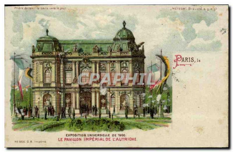 Old Postcard transparent map Paris Exposition Universelle 1900 Pavilion of & ...