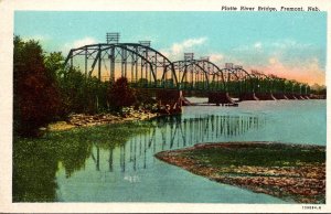 Nebraska Fremont Platte River Bridge Curteich