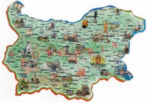 Postcard Bulgaria 2015 Map Towns Monuments