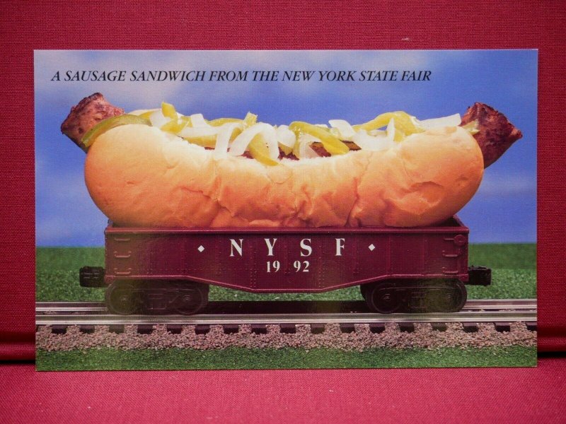 Vintage 1992 New York State Fair Sausage Sandwich Postcard