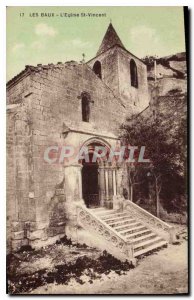 Old Postcard Les Baux Church St Vincent