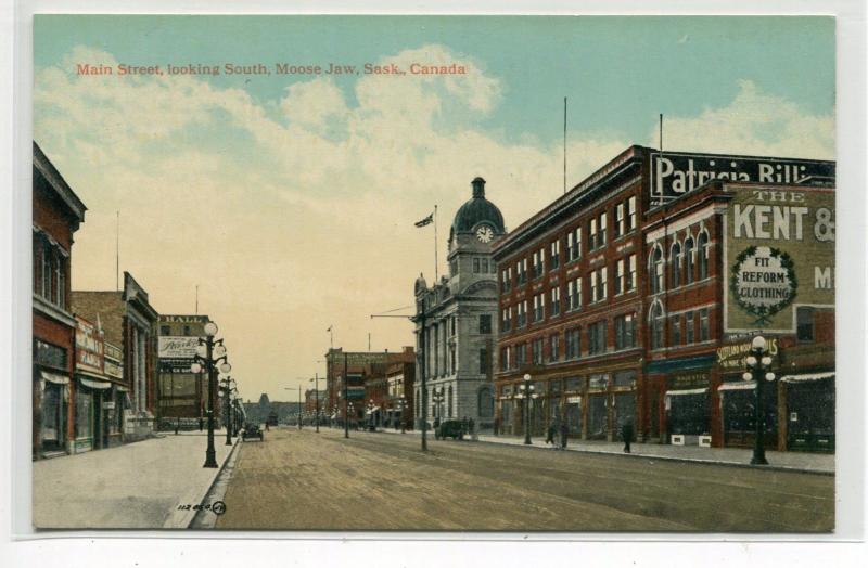 Main Street Moose Jaw Saskatchewan Canada 1910c postcard