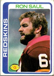 1978 Topps Football Card Ron Saul Washington Redskins sk7420