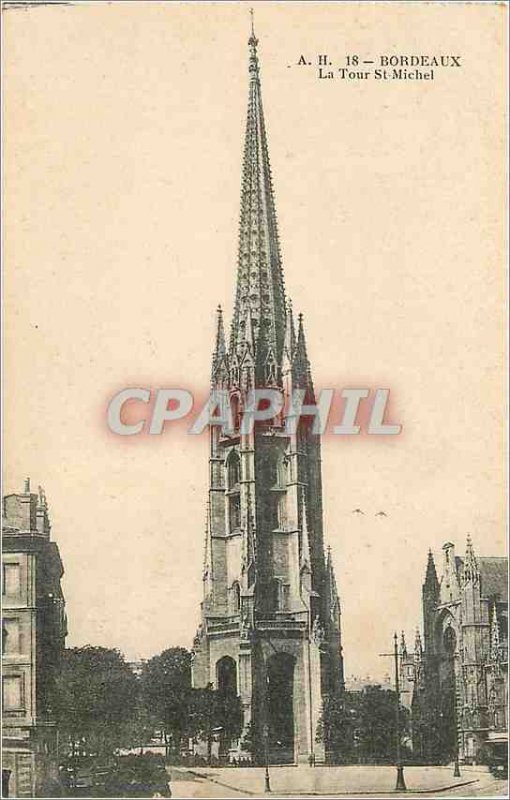 Old Postcard 18 pm A burgundy Tower St Michel