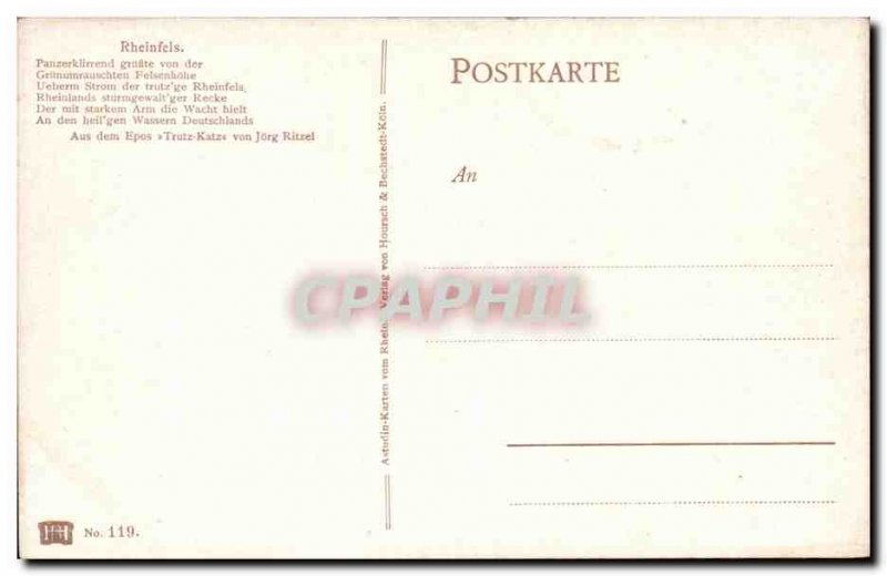 Germany Rheinfels Old Postcard