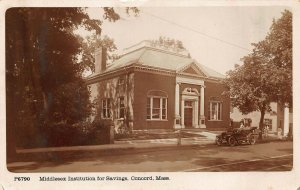 Concord MA Middlesex Institution for Savings Old Car Underwood & Underwood RPPC