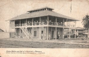 Vintage Postcard Police Station And Jail At Cristobal Panama J. Murray Jordan