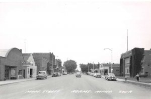 Adams Minnesota Main Street, Real Photo, Vintage Postcard U21333