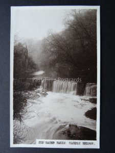 Greater Manchester MARPLE BRIDGE The Water Falls - Old RP Postcard