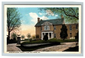 Mansion House, Carroll Park, Baltimore MD c1930 Postcard K13