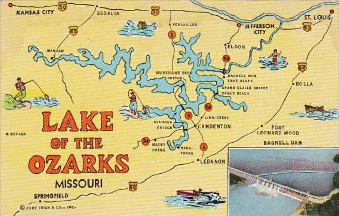 Map Of The Lake Of The Ozarks Missouri Curteich