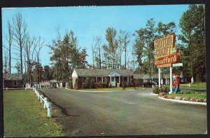 New Jersey TOTOWA Stratford Motor Court, Route U.S. 46 MAP on Back - Chrome