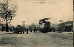 CPA AK PARIS 17e LEVALLOIS-PERRET porte Champerret TRAM VAPEUR (977609)