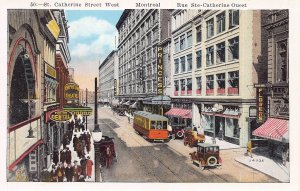 St. Catherine Street West, Montreal, Quebec, Canada, Early Postcard, Unused