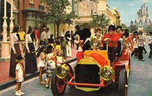 Walt Disney World ,Riding Down Main Street, postally Used.,WDW, Vintage Postcard
