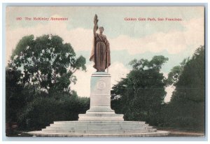 San Francisco California Postcard McKinley Monument Golden Gate Park Field c1910