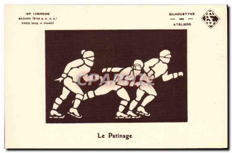 Old Postcard of Sports & # 39hiver Skating