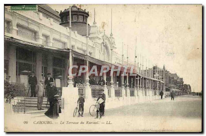 Old Postcard Cabourg La Terrasse du Kursaal Velo Cycle