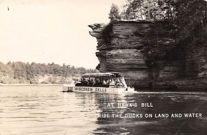 Hawk's Bill Ducks On Land And Water, Real Photo Wisconsin Dells WI 
