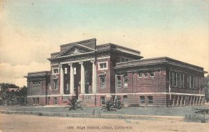 High School, Chico, California 1913 Hand-Colored Vintage Postcard