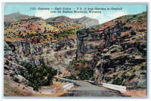 1942 Entrance Shell Canon Sheridan Greybull Bighorn Mountains Wyoming Postcard